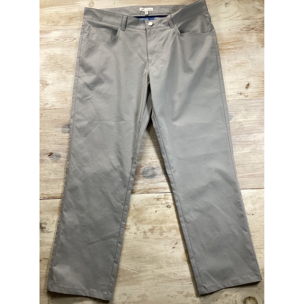 Peter Millar EB66 Performance Five-Pocket Pants Mens 35/34 Gray Golf‎ Trousers